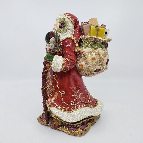 Fitz & Floyd Musical Renaissance Santa Figurine Sings Deck The Halls 8.75 in Red - Picture 7 of 16